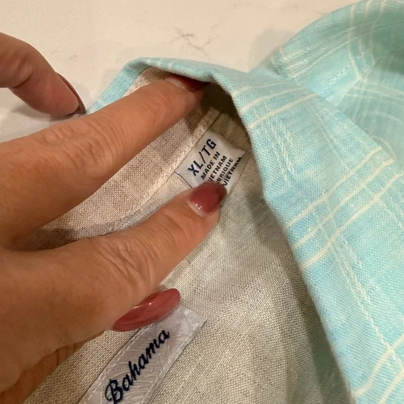 EUC Tommy Bahama Men's Ventana Linen Button Down Shirt – Horizon Blue - XLarge - Picture 5 of 6